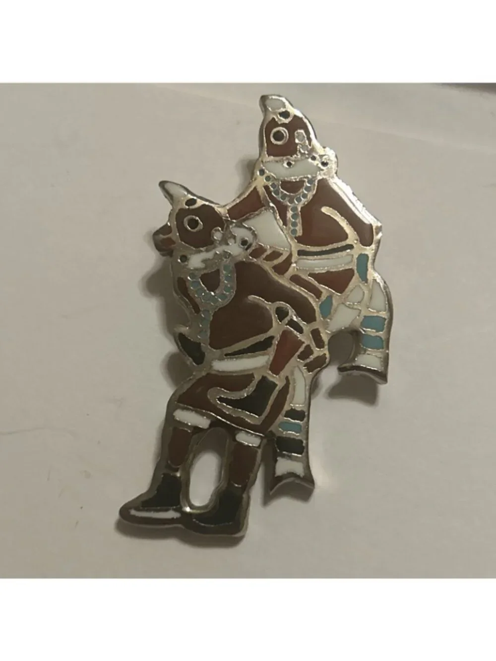 Vintage Native American Hopi Bolo Tie Hopi Dancers New Mosaic Print